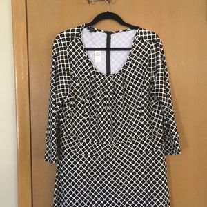 Talbots 1X Black & White dress.